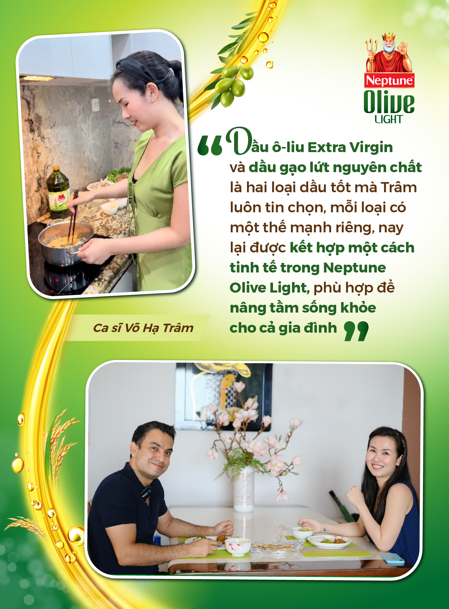 Ca sĩ Võ Hạ Trâm lựa chọn dầu ăn tốt cho sức khỏe gia đình